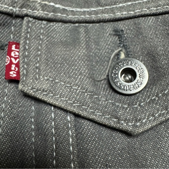 RARE Levi’s Southside University Denim Trucker Jacket In Grey Size: S (8-10) - Picture 4 of 12